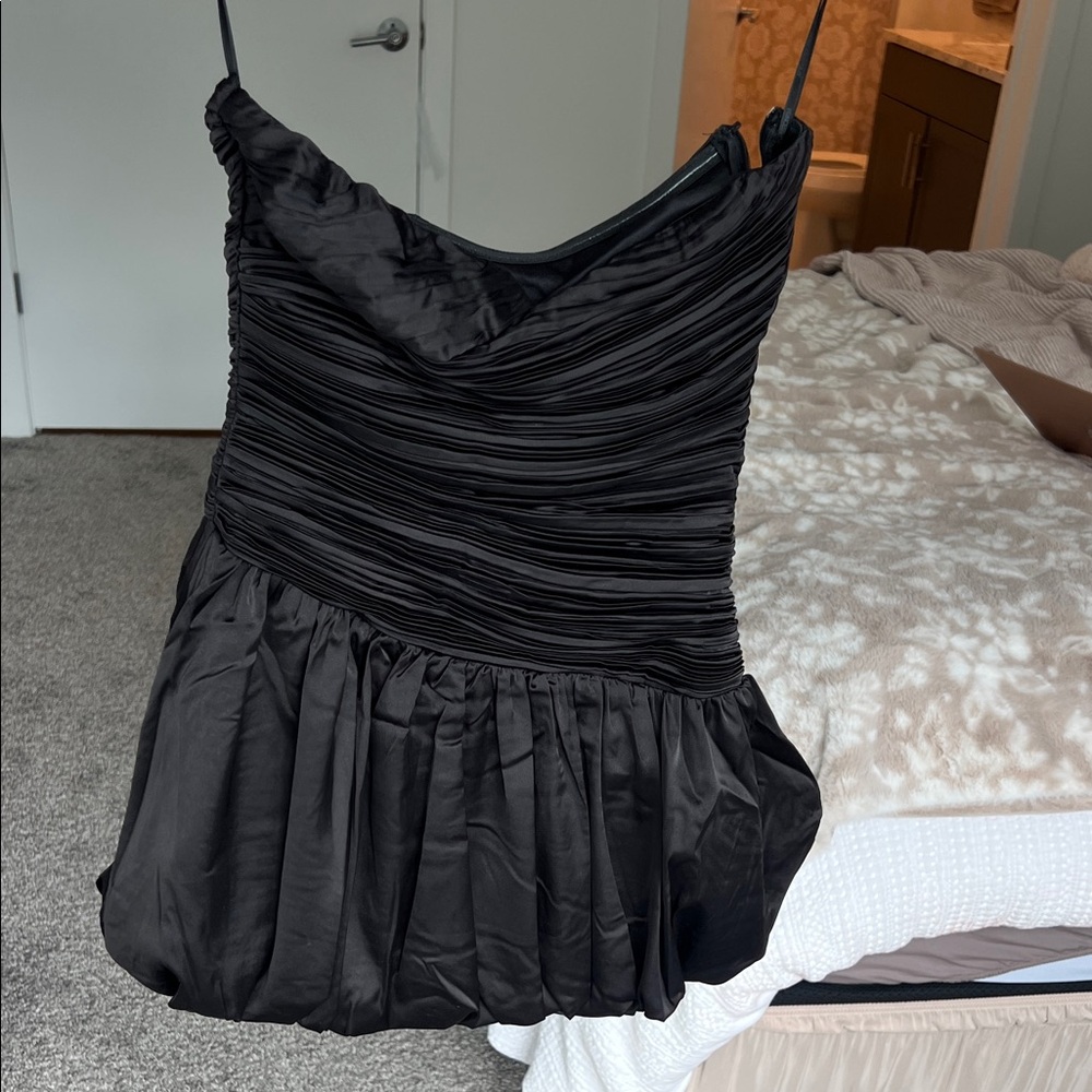 Princess Polly Black Ruched Mini Dress